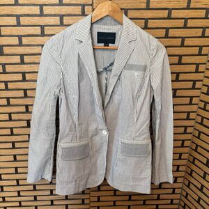 Banana Republic White And Blue Stripe Blazer Size‎ 2